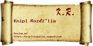 Knipl Rozália névjegykártya